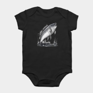Largemouth Bass Fishing Baby Bodysuit